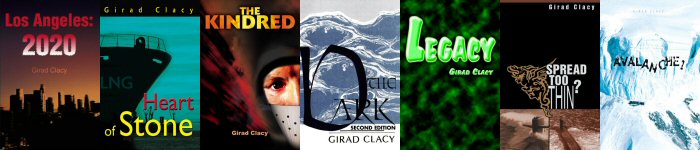 Montage of Girad Clacy book covers