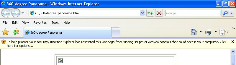 IE with yellow security bar